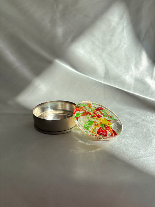 Boite à bijoux - Rouge et Jaune Ronde