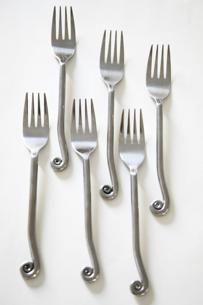 Lot 6 Fourchettes - motif spirale