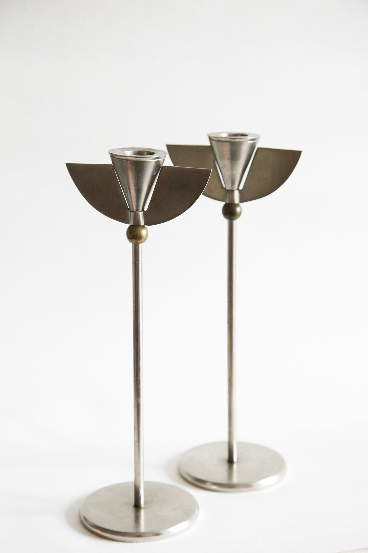 Pair of Chrome Candle Holders