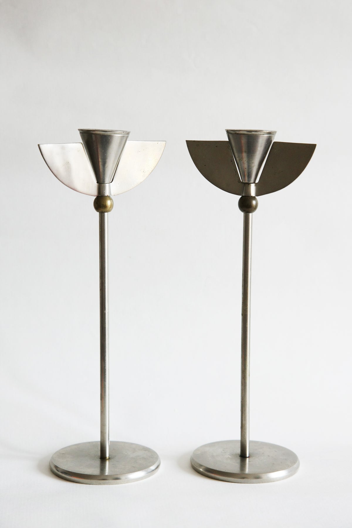Pair of Chrome Candle Holders