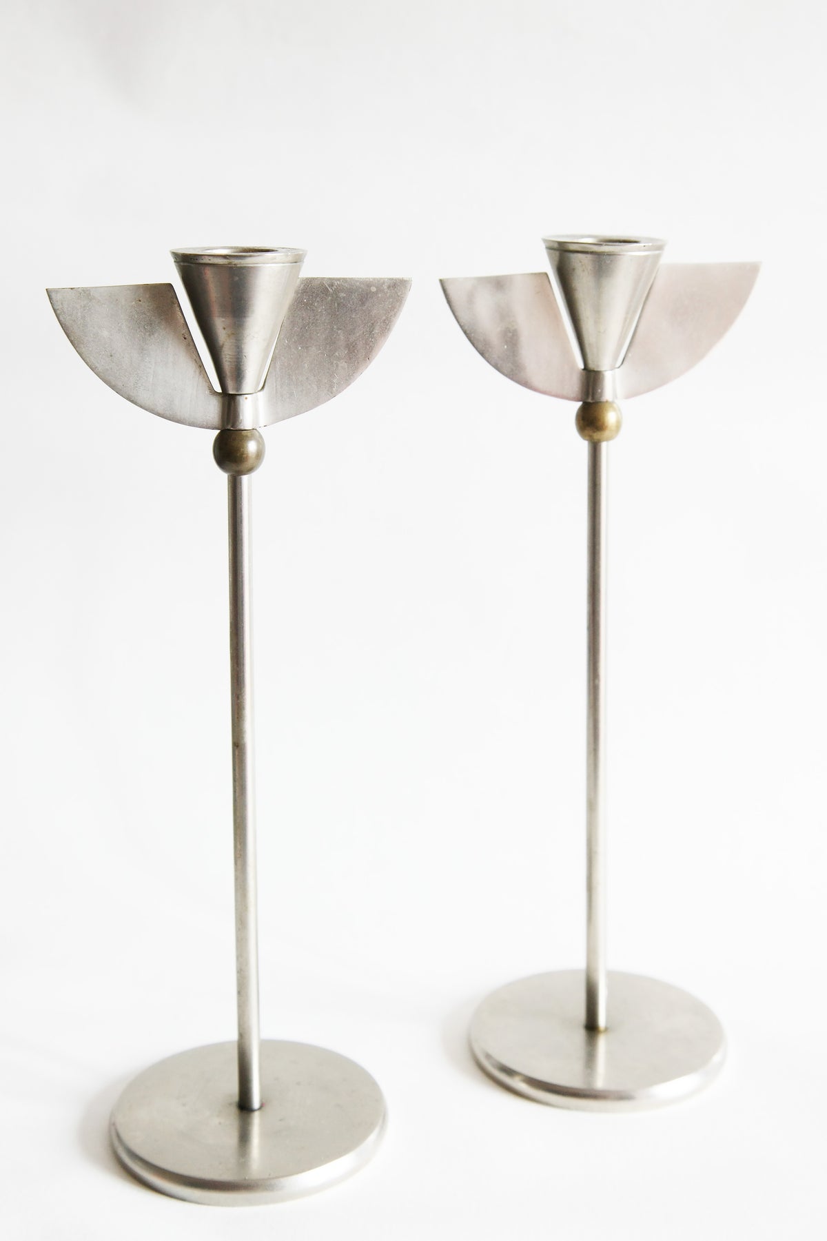 Pair of Chrome Candle Holders