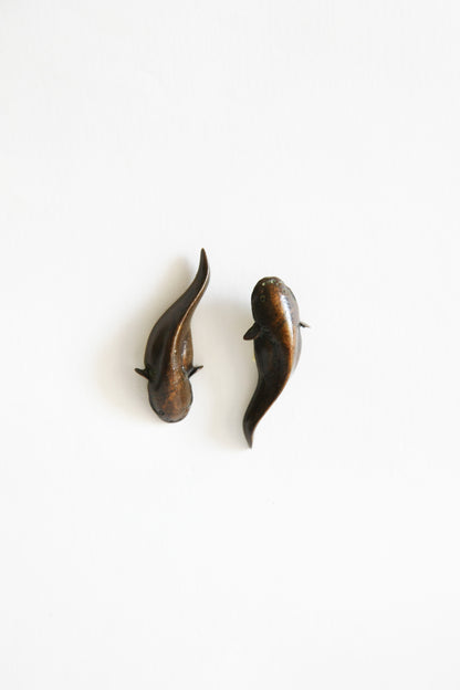 Pair of Chinese Bronze Carp