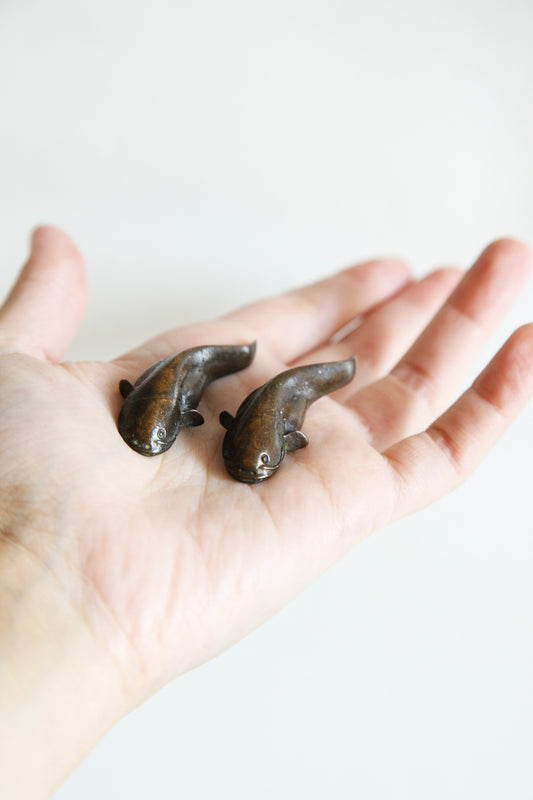Pair of Chinese Bronze Carp