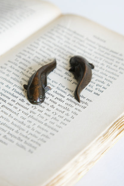 Pair of Chinese Bronze Carp