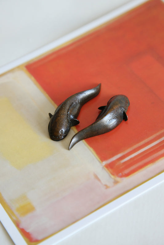 Pair of Chinese Bronze Carp