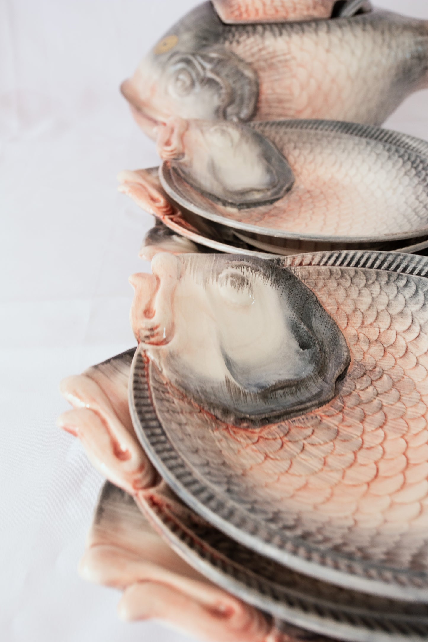Hand-Painted Fish-Shaped Dinner Service