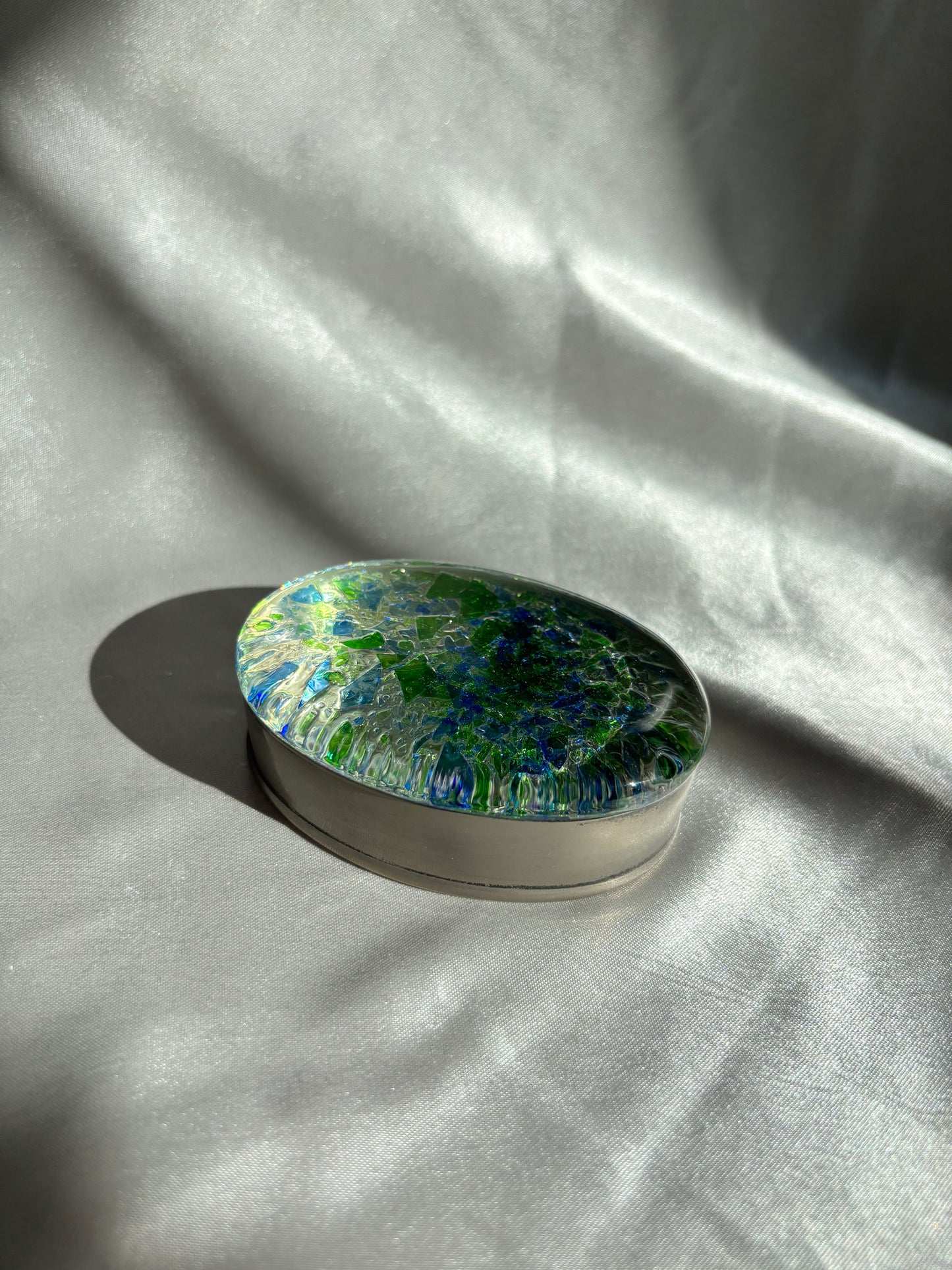 Boite à bijoux - Verte et Bleue Ovale