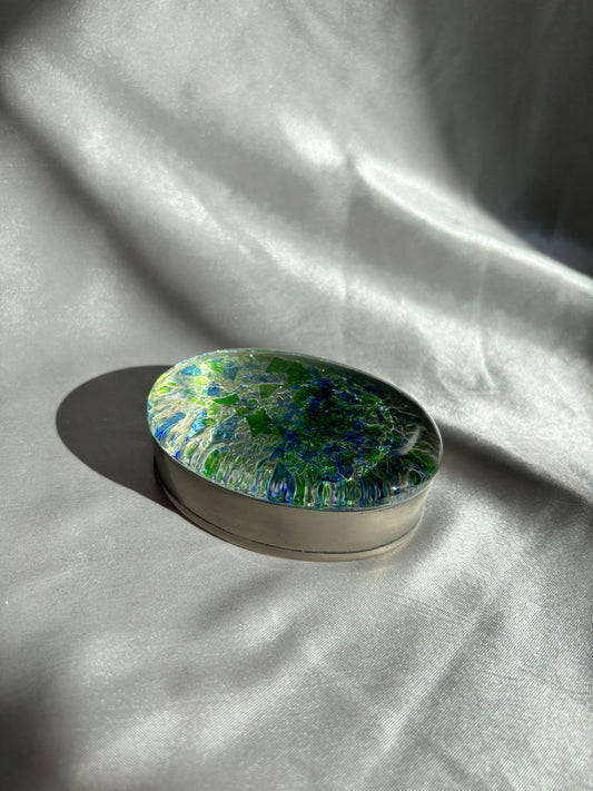 Boite à bijoux - Verte et Bleue Ovale