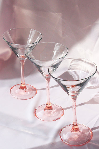 Set de 7 Verres à Martini Rose