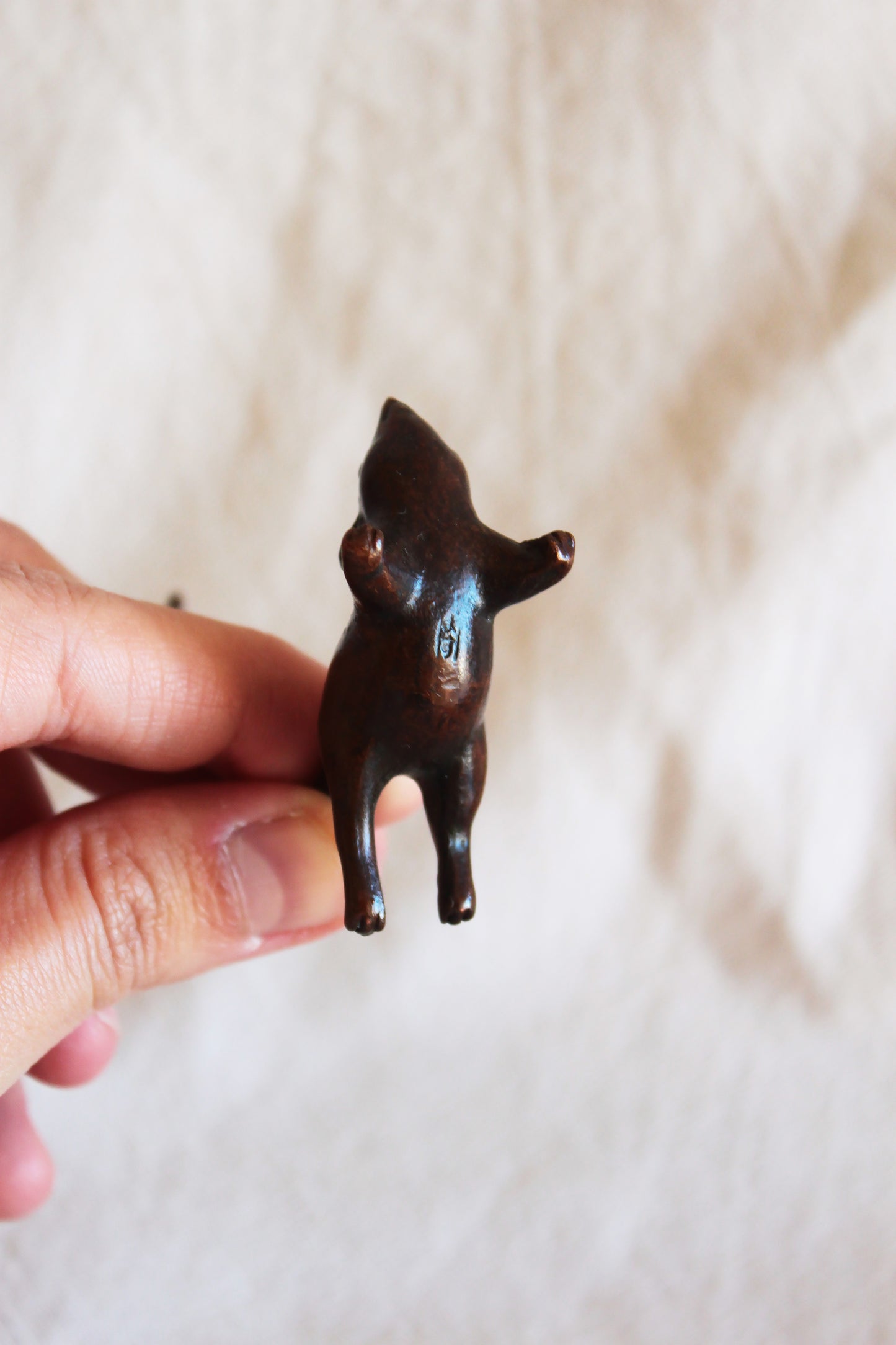 Ancienne statuette en bronze Souris