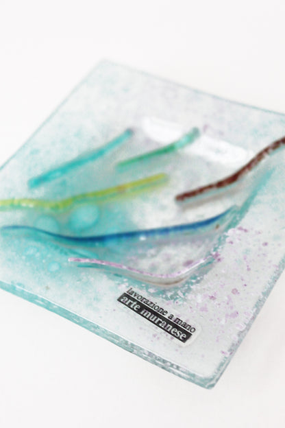 Cendrier en verre de Murano Carré