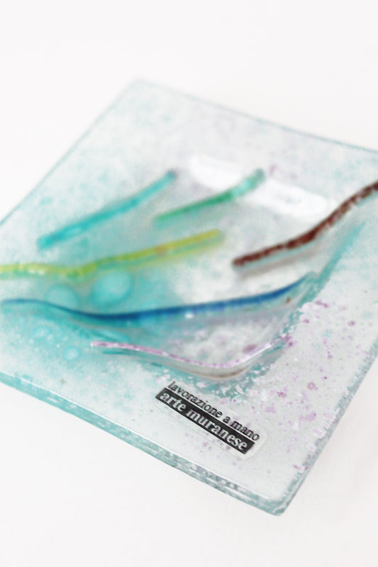 Cendrier en verre de Murano Carré