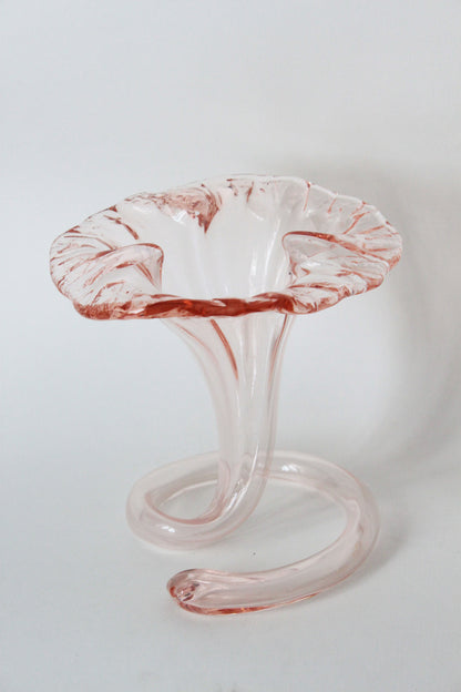 Vase trompette rose Murano