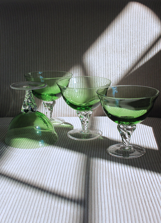 Lot de 4 coupes vert